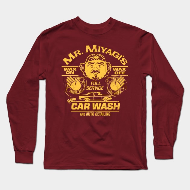 Mr. Miyagi's Car Wash Long Sleeve T-Shirt by DeepFriedArt